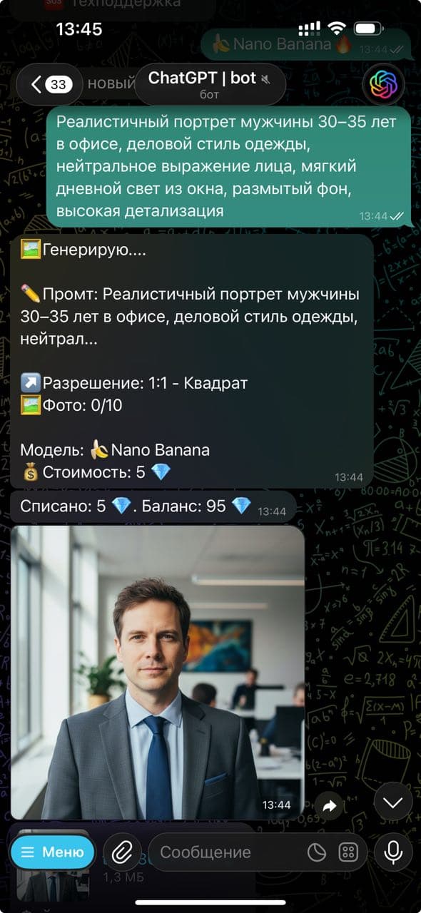 Генерация изображений в Telegram — ИИ бот